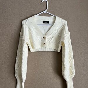 Cider Cream Button-Up Cropped Sweater